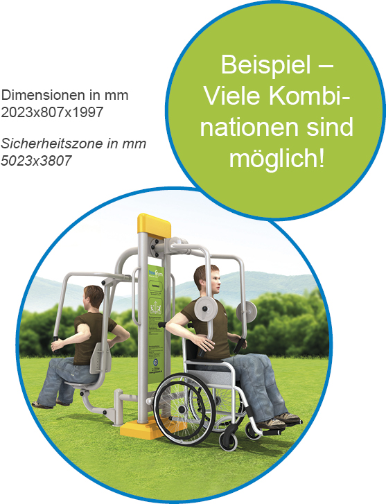 Allgemeine und Barrierefreie Kombination Brustpresse - FreeGym Barrierefrei