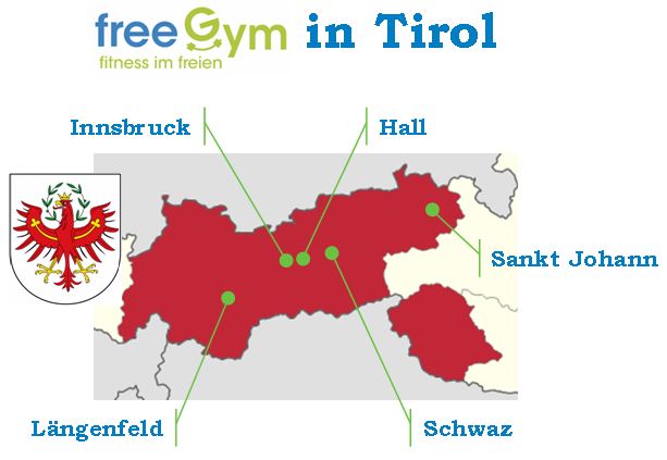 FreeGym - Landkarte Anlagen in Tirol